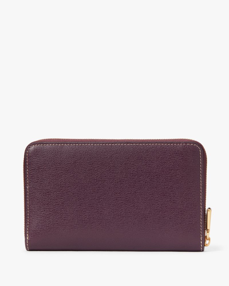 Kate Spade,Katy Medium Zip-around Wallet,Deep Cherry