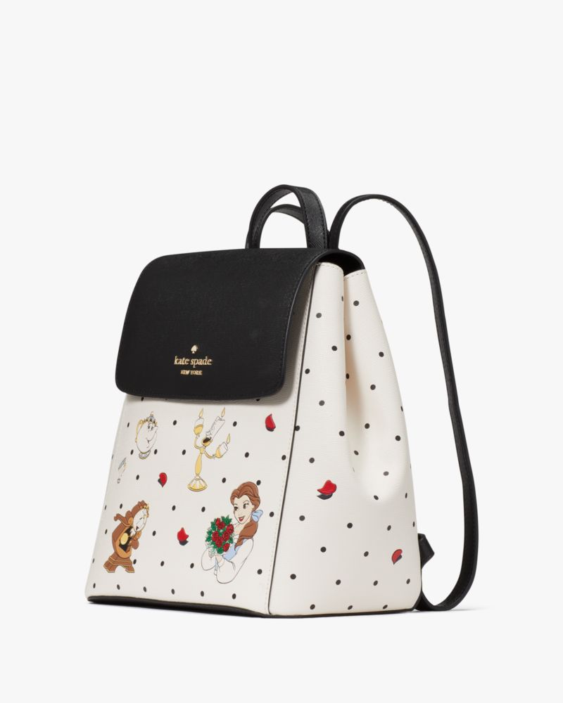 Kate Spade,Disney x Kate Spade New York Beauty And The Beast Flap Backpack,Cream Multi