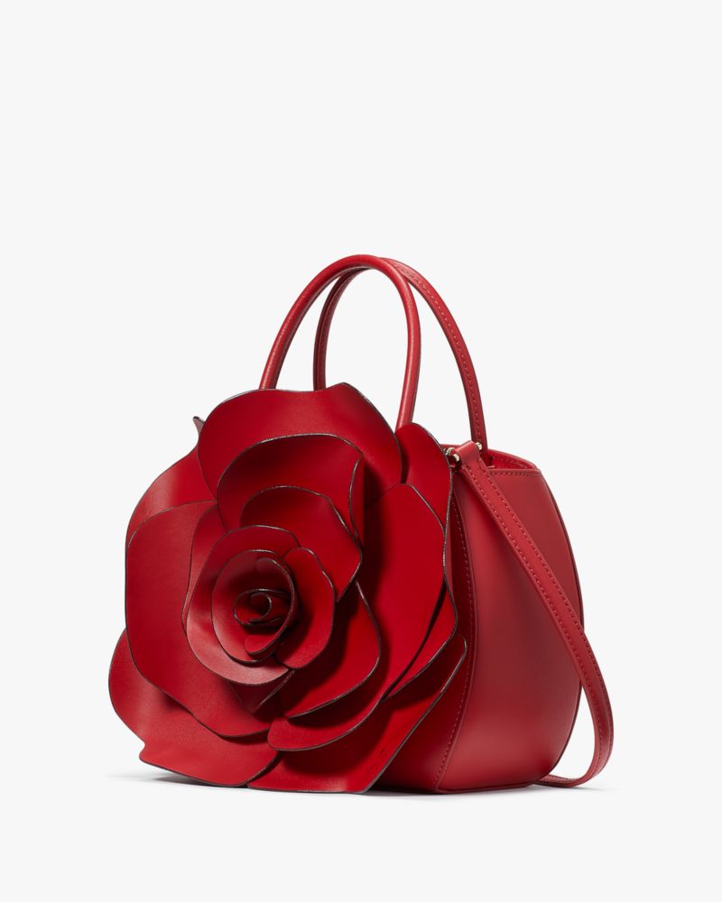 Kate Spade New York Petal Smooth Leather 3-D Flower Crossbody Magma One  Size: Handbags