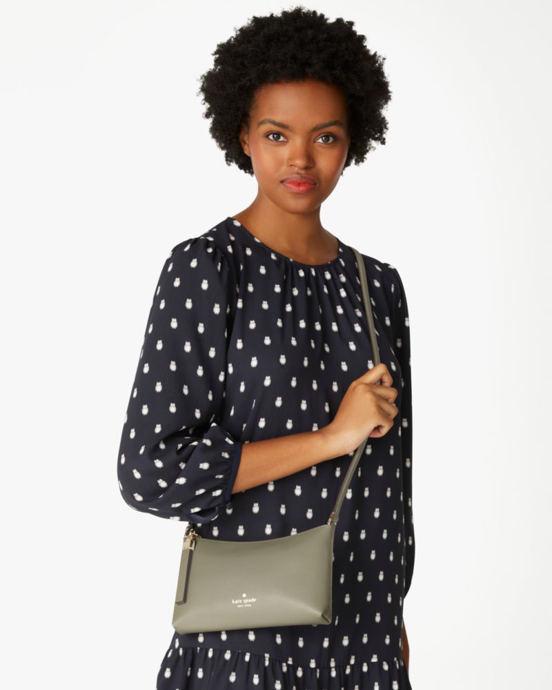 Kate Spade,Sadie Small Crossbody,Lining Leather,Crossbody,Metal,Logo,Word Embellishment,Lined,Casual,