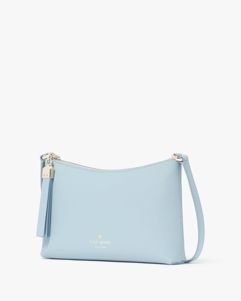 Kate Spade,Sadie Small Crossbody,Lining Leather,Crossbody,Logo,Word Embellishment,Metal,Lined,Casual,Blue