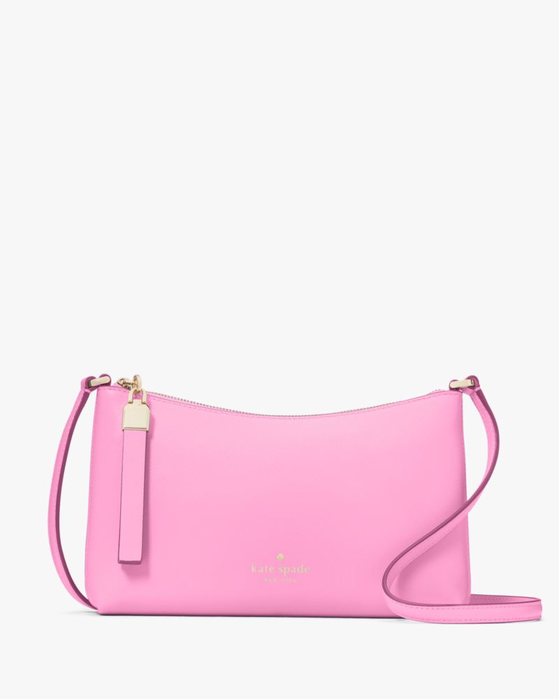 Kate Spade,Sadie Small Crossbody,Lining Leather,Crossbody,Logo,Word Embellishment,Metal,Lined,Casual,Pink