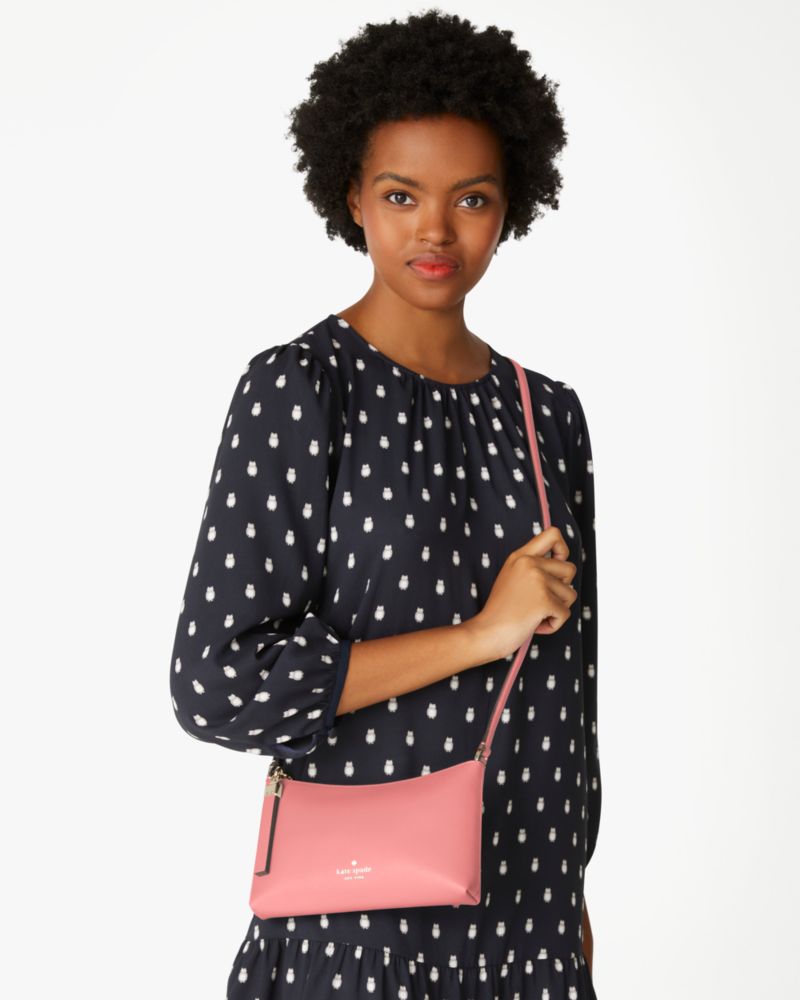 Kate Spade,Sadie Small Crossbody,Lining Leather,Crossbody,Metal,Logo,Word Embellishment,Lined,Casual,