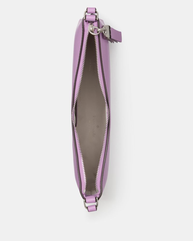 Kate Spade,Sadie Small Crossbody,Lining Leather,Crossbody,Word Embellishment,Metal,Logo,Lined,Casual,Lavender