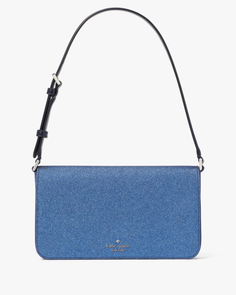 Kate Spade,Glitter Tinsel Flap Shoulder Bag,Blue