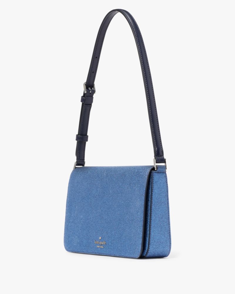 Kate Spade,Glitter Tinsel Flap Shoulder Bag,Blue