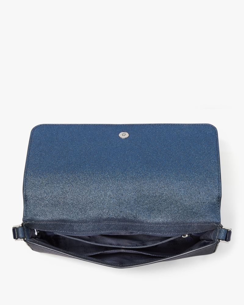 Kate Spade,Glitter Tinsel Flap Shoulder Bag,Blue