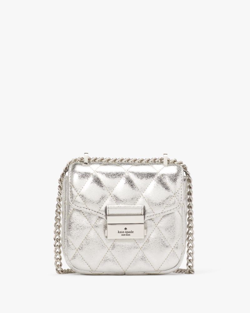 Kate Spade,Carey Metallic Micro Flap Crossbody,