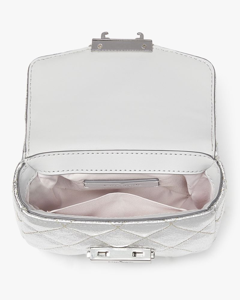 Kate Spade,Carey Metallic Micro Flap Crossbody,