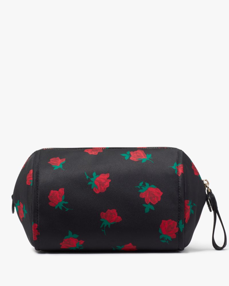 Kate Spade Outlet Chelsea Rose Toss Printed Medium Cosmetic Case, Black Multi