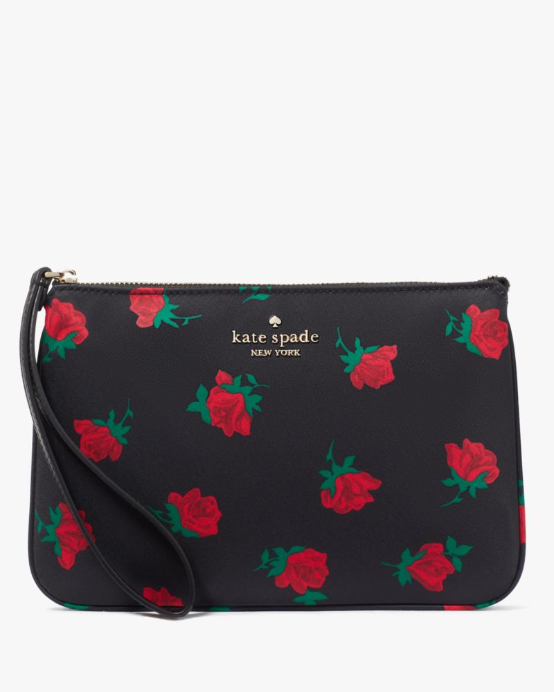 Chelsea Rose Toss Printed Medium Wristlet Pouch | Kate Spade Outlet