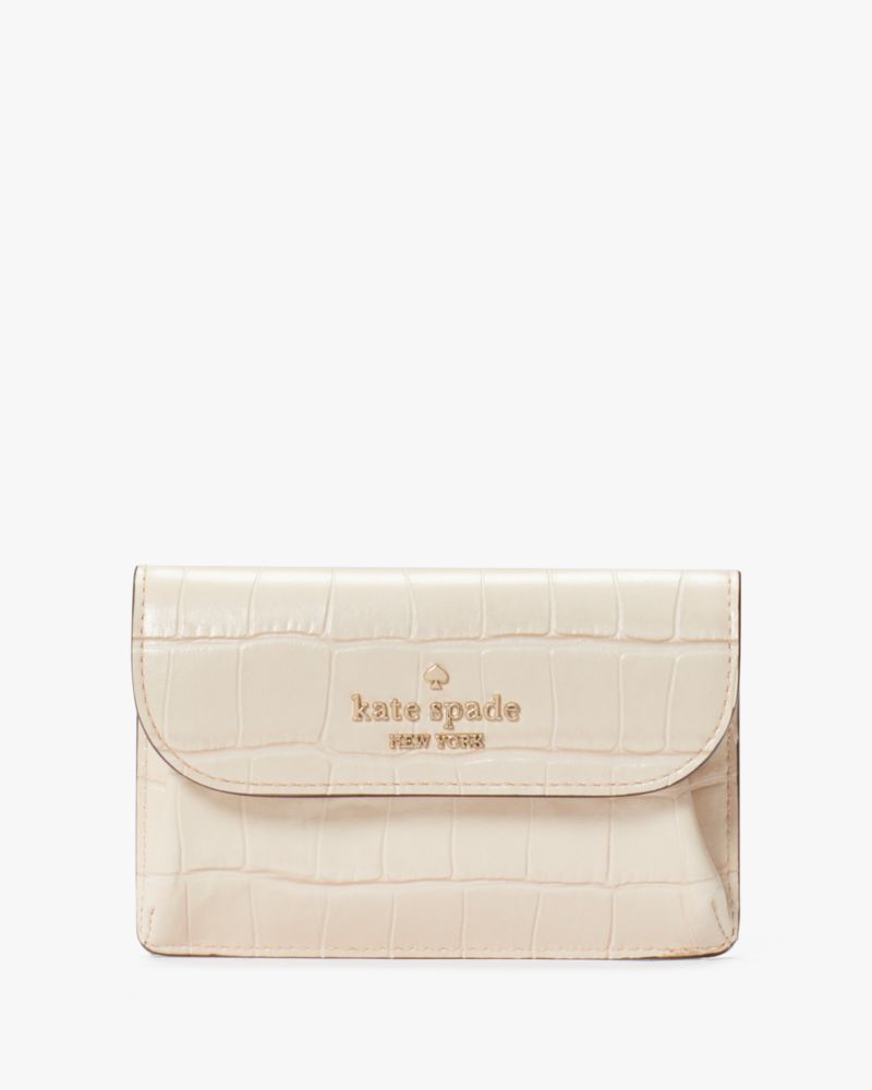 Dumpling Croc Embossed Small Card Holder Kate Spade New York