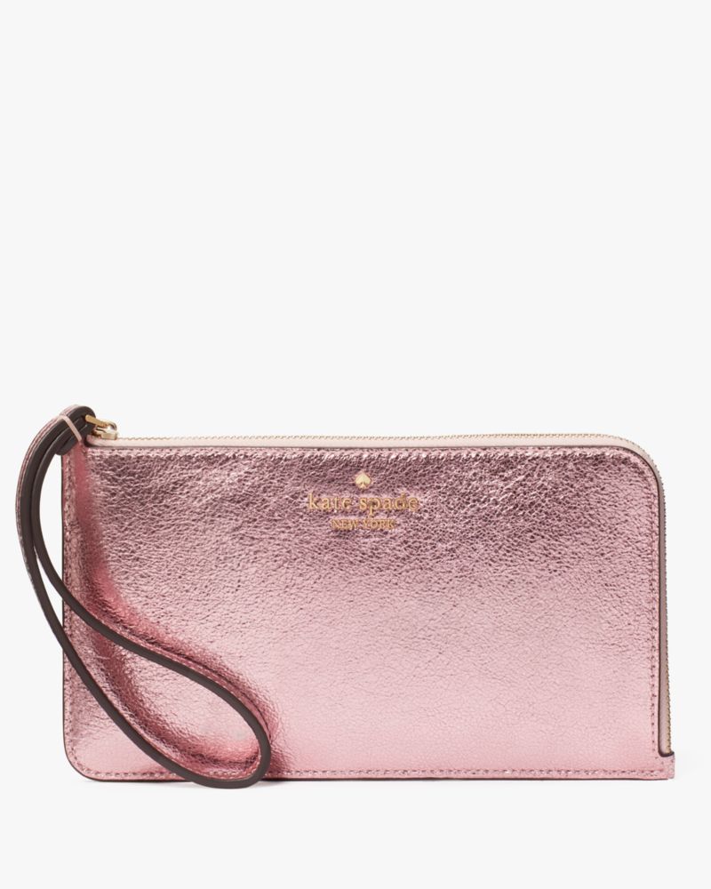 Kate Spade,Lucy Metallic Medium L-zip Wristlet,