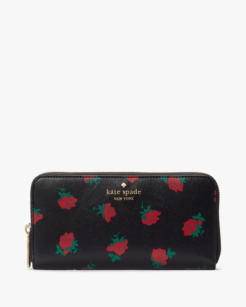 Madison Rose Toss Printed Large Continental Wallet | Kate Spade Outlet