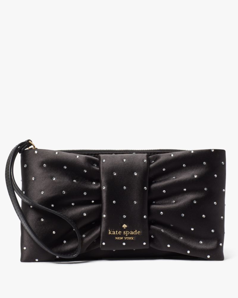 Kate Spade,Millie Bow Embellished Wristlet,Black Multi