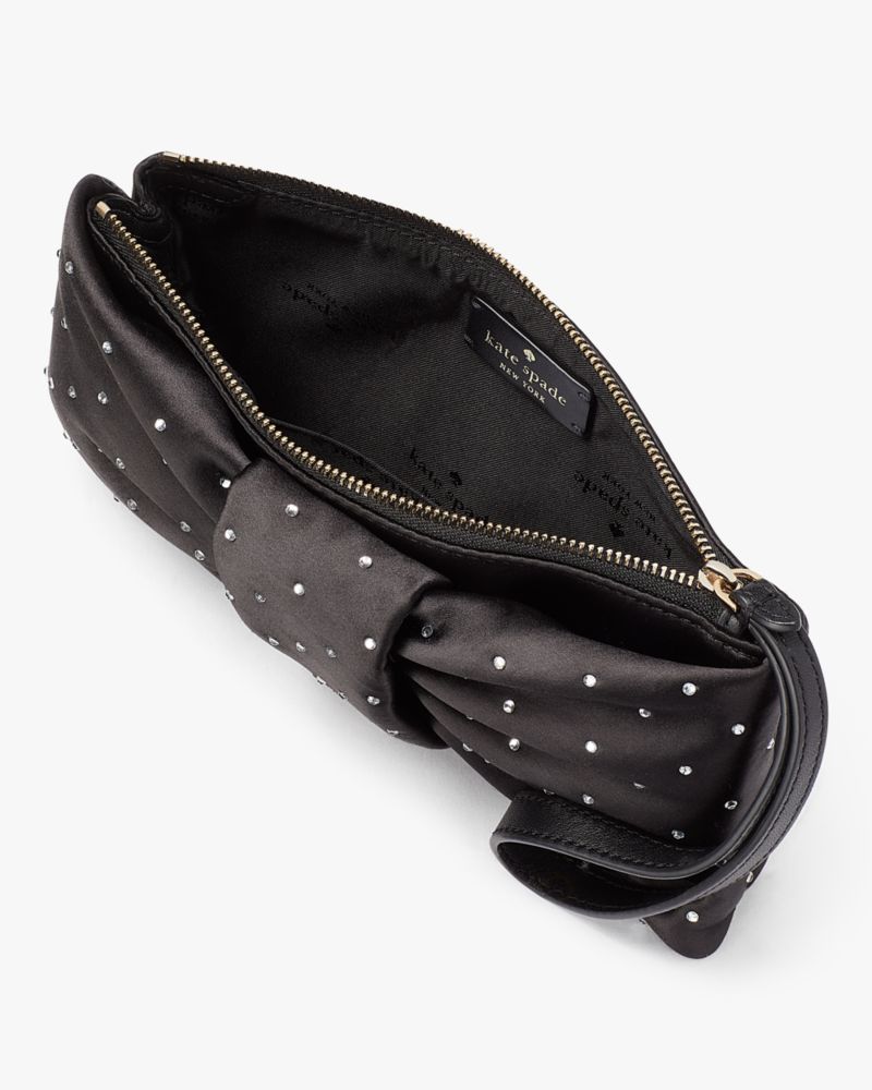 Kate Spade,Millie Bow Embellished Wristlet,Black Multi