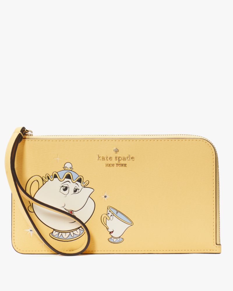 Disney X Kate Spade New York Beauty And The Beast Medium L Zip Wristlet ...