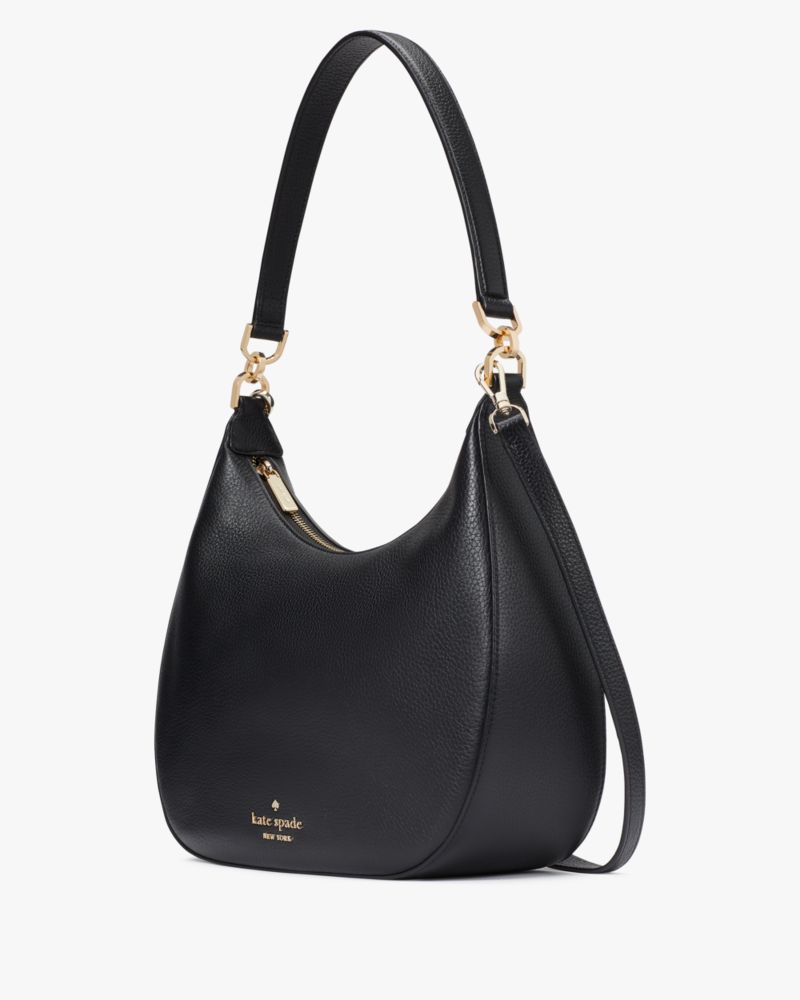 Kate Spade,Janie Pebbled Leather Shoulder Bag,Black