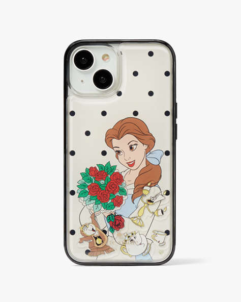 Kate Spade,Disney x Kate Spade New York Beauty and the Beast iPhone 14 Case,Cream Multi