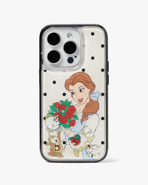 Kate Spade,Disney x Kate Spade New York Beauty and the Beast iPhone 14 Pro Case,Cream Multi