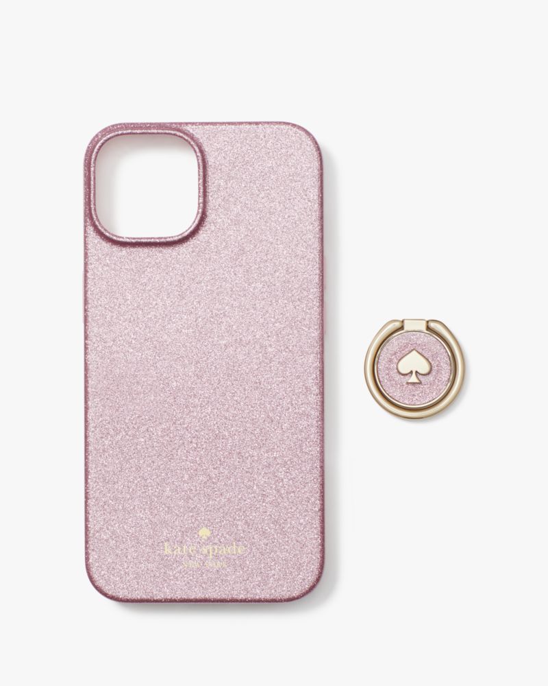 katespade】iPhone13 ケース ピンクグリッター - iPhone用ケース