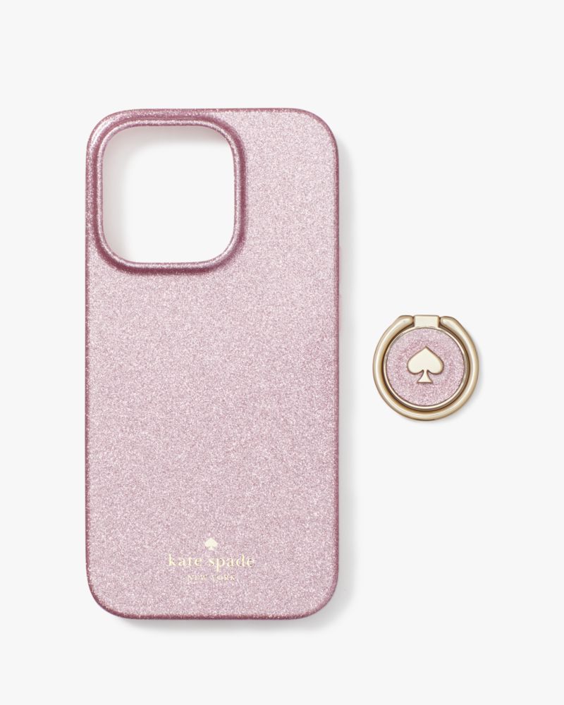 Kate Spade,グリッター バンドル 14 PRO ケース,テック,ミトンピンク