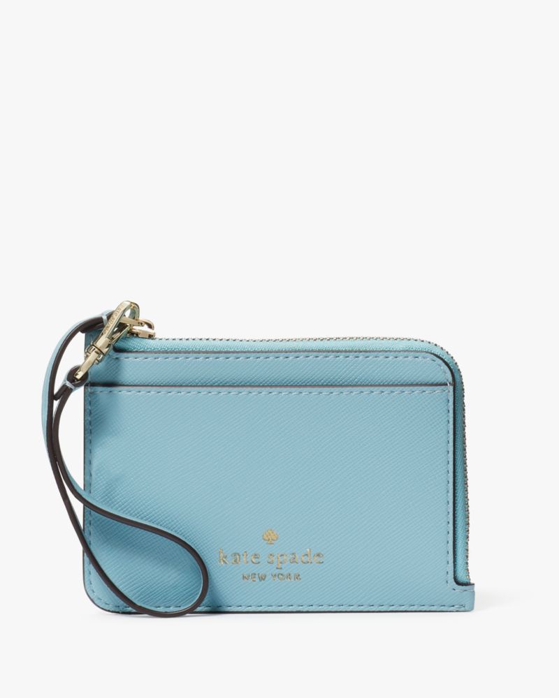 Kate Spade,Schuyler Small Card Holder Wristlet,Smoky Blue