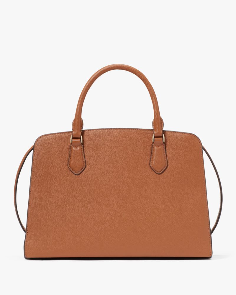 Kate Spade,Addie Satchel,Lining Leather,Satchel,Metal,Logo,Lined,Work,Brown