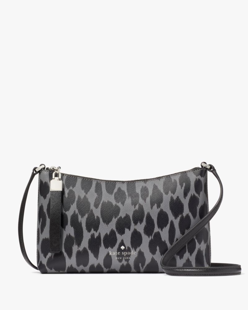Kate Spade Darcy Houndstooth Print Chain Travel Wallet Crossbody Clutch Bag  New