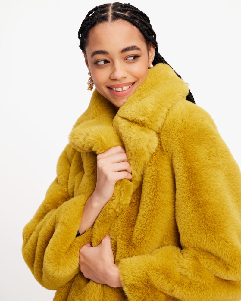 Kate spade spotted faux fur outlet jacket