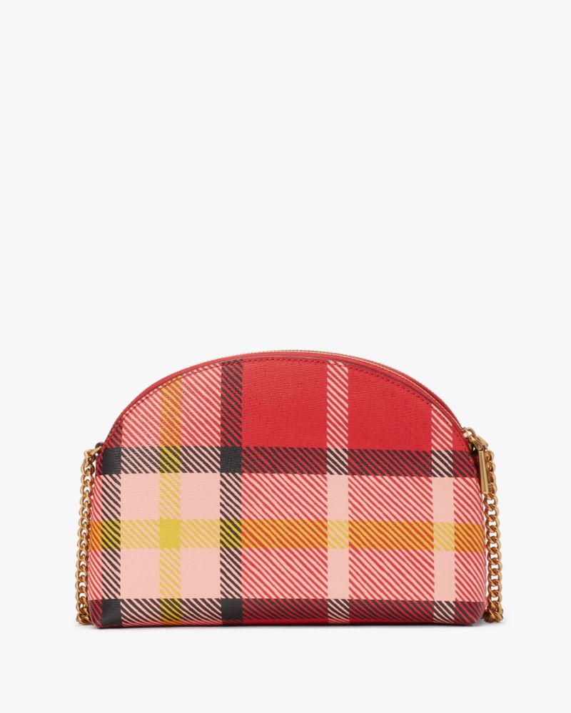 Morgan Painterly Houndstooth Double Zip Dome Crossbody