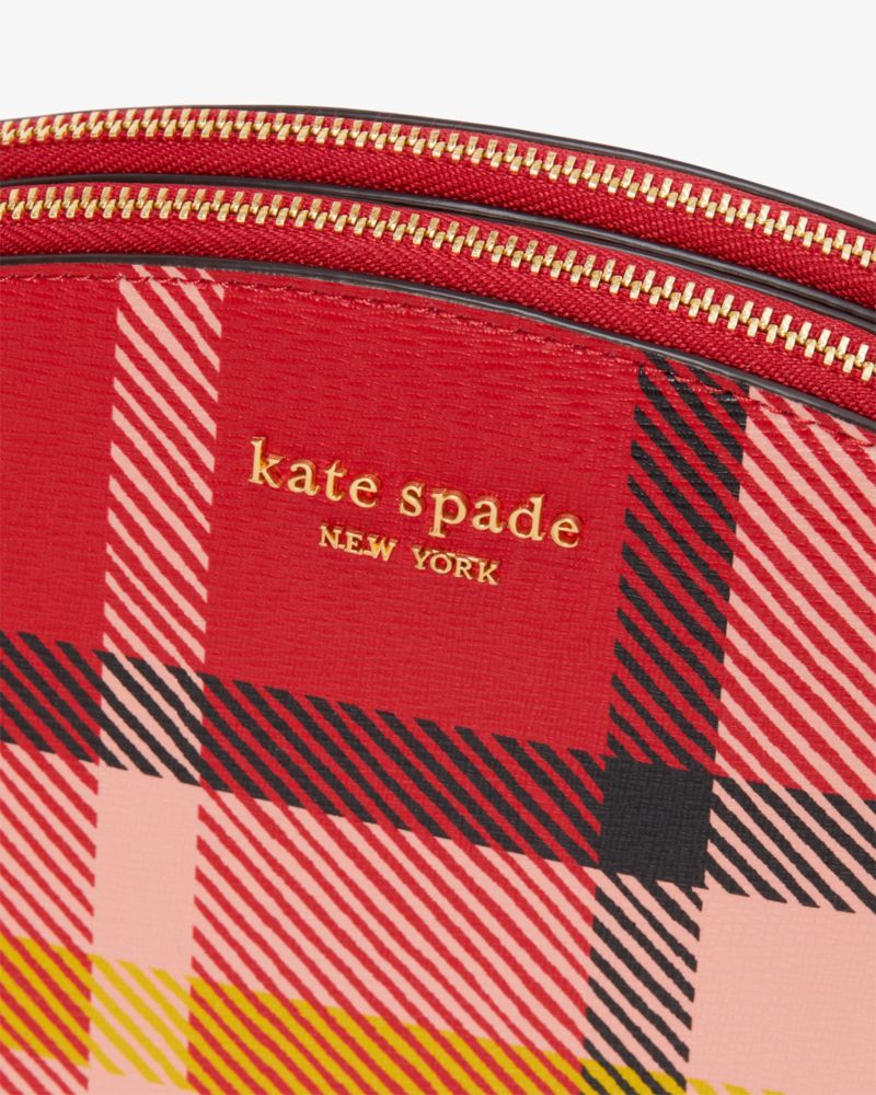 Kate Spade Morgan Museum Plaid Double Zip Dome Small Crossbody in