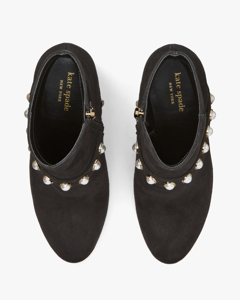 Kate Spade,Stunner Pearl Booties,Bootie,Shoe Straps,Pearl,Breathable,Cocktail,Black