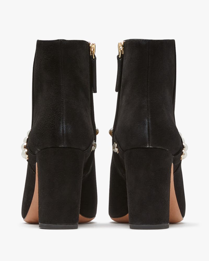 Kate Spade,Stunner Pearl Booties,Bootie,Shoe Straps,Pearl,Breathable,Cocktail,Black