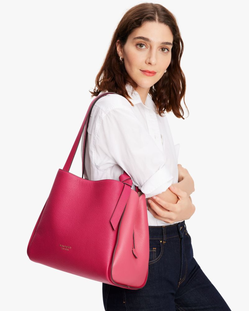 Kate Spade,Knott Colorblocked Large Shoulder Bag,Renaissance Rose Multi