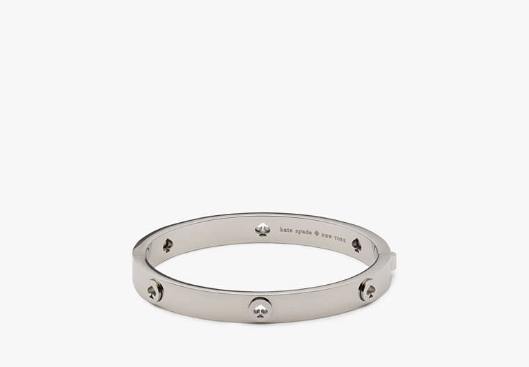 Kate Spade,Spot The Spade Studded Hinged Bangle,Silver image number 0