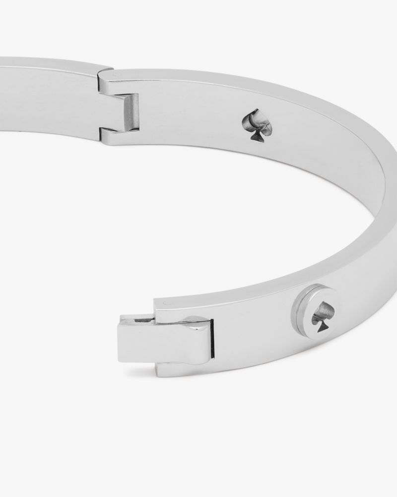 Kate Spade,Spot The Spade Studded Hinged Bangle,Cut Out,Logo,Stackable,Stainless Steel,Work,