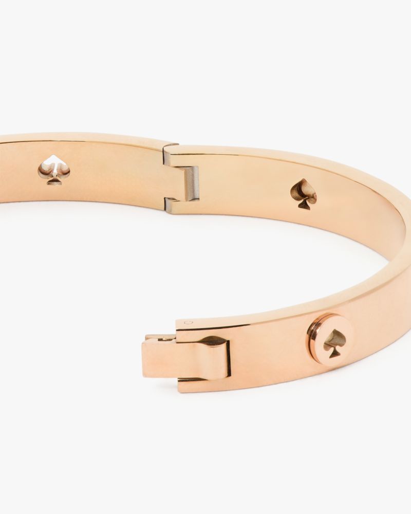 Kate Spade,Spot The Spade Studded Hinged Bangle,Cut Out,Logo,Stackable,Stainless Steel,Work,