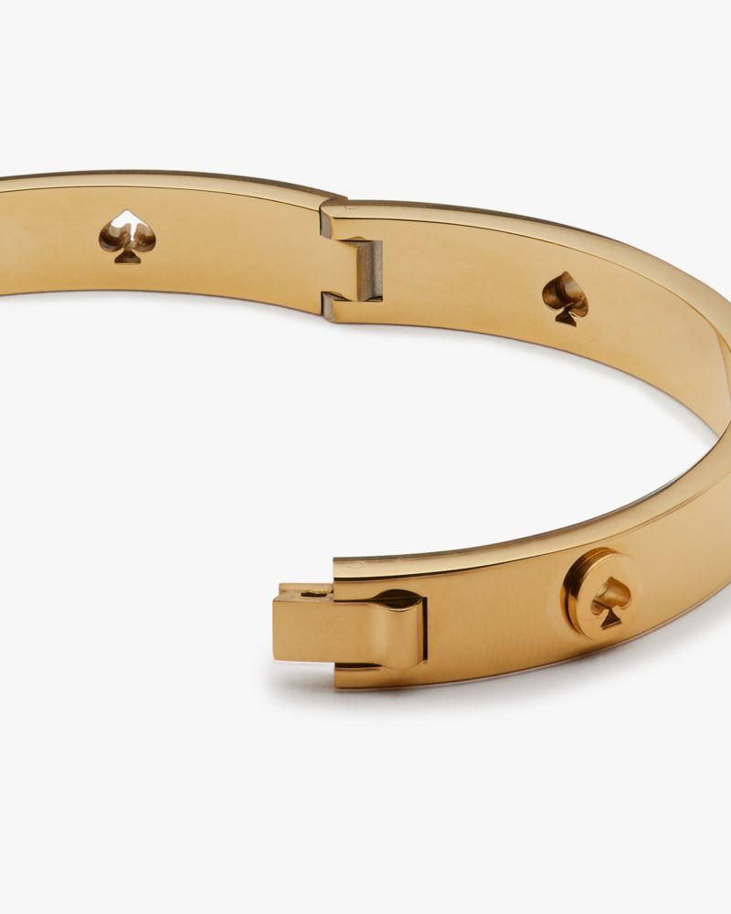 Kate Spade,Spot The Spade Studded Hinged Bangle,Gold