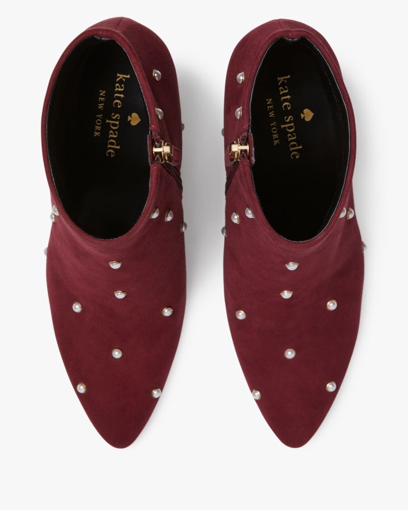 Kate Spade,Giselle Pearl Booties,Maroon