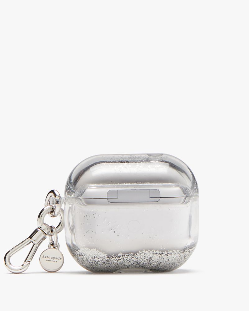 Kate Spade,コンフェッティ ドット リキッド グリッター エアーポッズ 第三世代 ケース,モバイルアクセサリー,シルバー