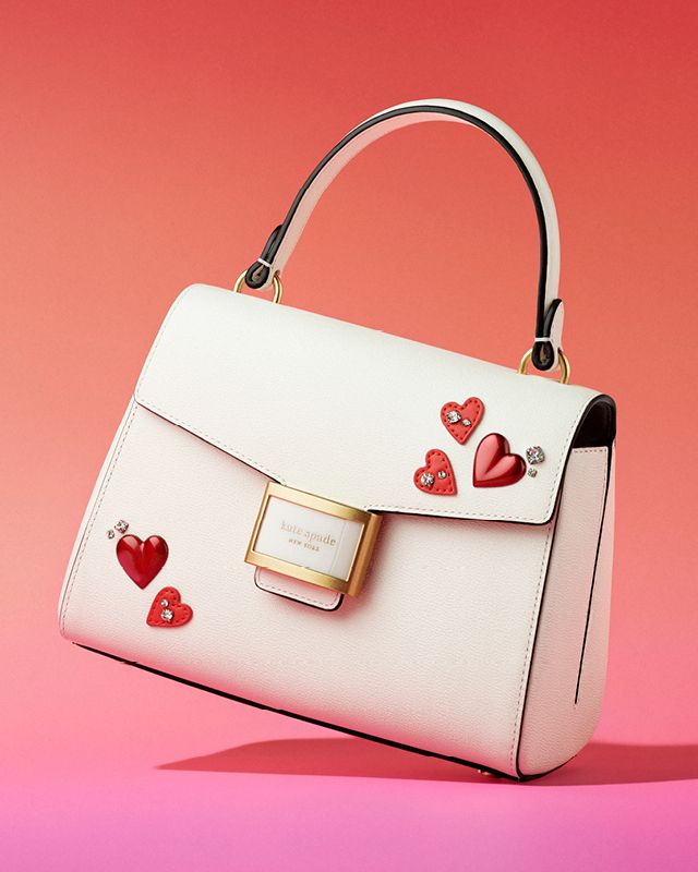 Katy Heart Embellished Small Top-handle Bag