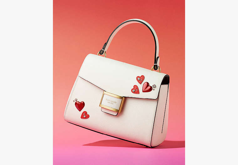 Kate Spade,Katy Heart Embellished Small Top-handle Bag,Cream Multi image number 0