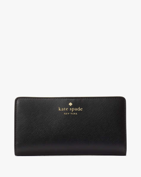 Kate Spade,Schuyler Large Slim Bifold Wallet,Black