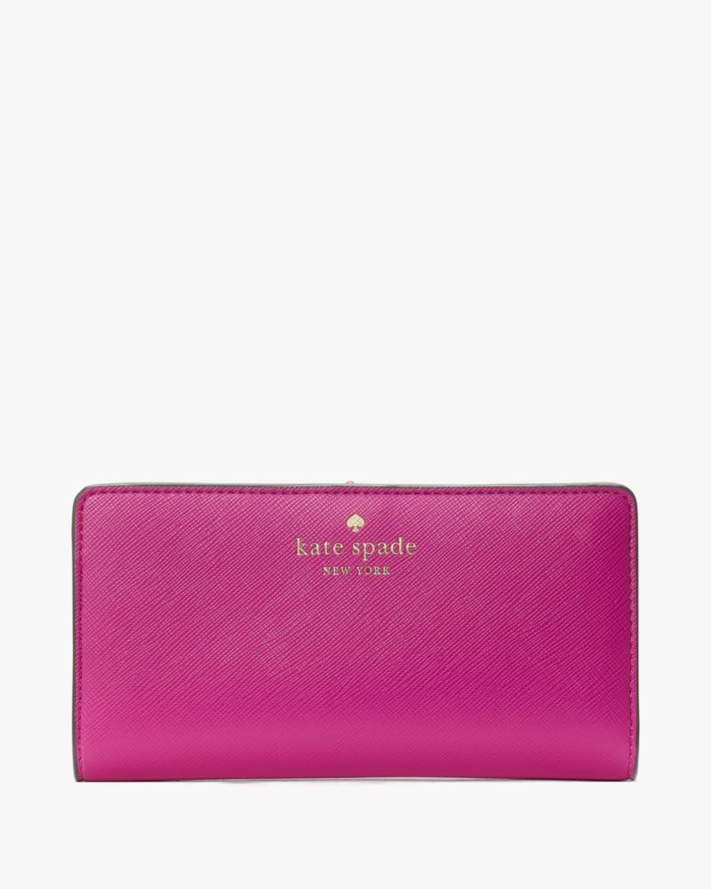 Kate Spade,Schuyler Large Slim Bifold Wallet,Baja Rose