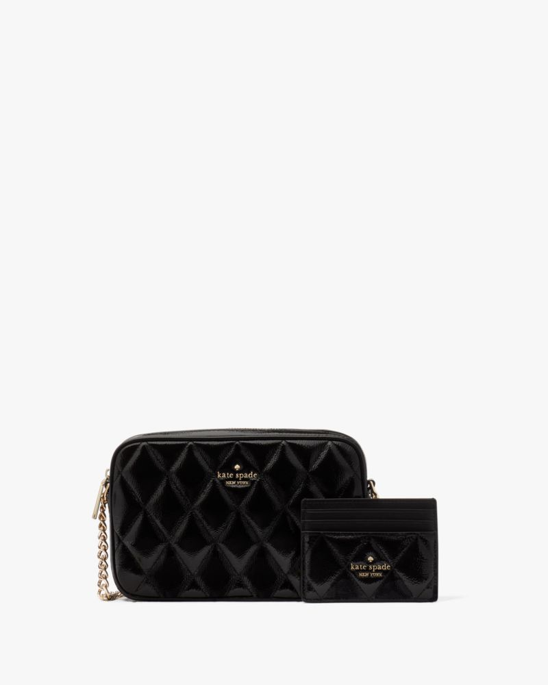 Glimmer Quilted Patent Leather Boxed Crossbody Set | Kate Spade Outlet