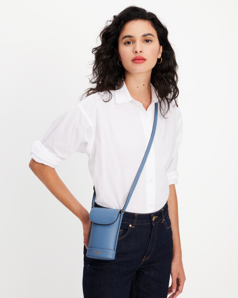 Kate Spade,Veronica North South Phone Crossbody,Small,Manta Blue