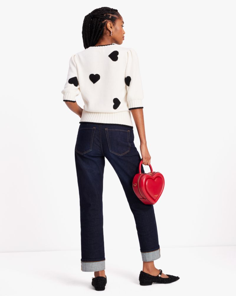 Scattered Hearts Crochet Sweater | Kate Spade New York