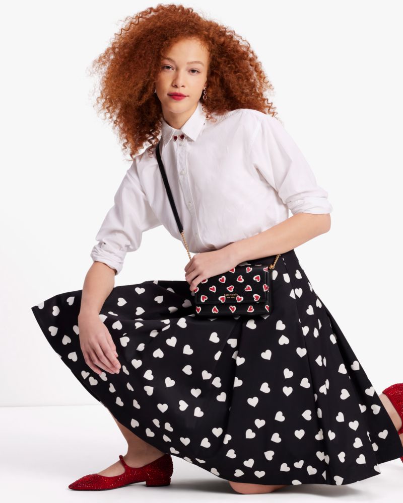 Scattered Hearts Midi Skirt