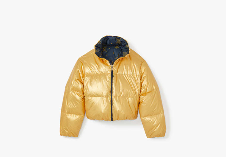 Kate Spade,Reversible Puffer Jacket,Blazer Blue/Gold